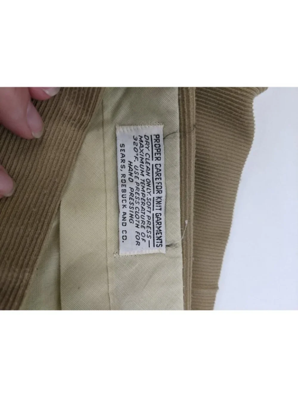 Vintage 1970s Sears Leisure Suit Coat Size 42 Pants Size 38x31 Knit Pleated Tan